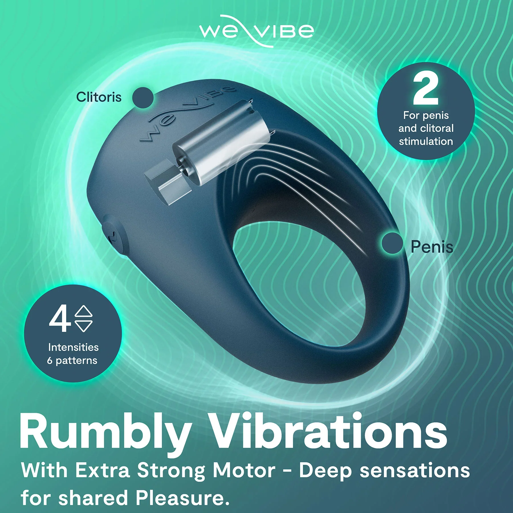 We-Vibe Pivot 2 Vibrating Silicone Rechargeable Couples Ring