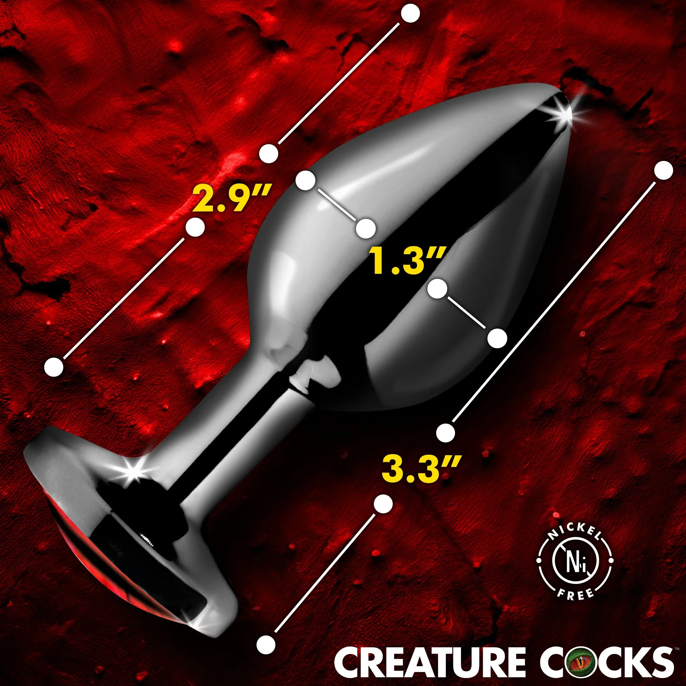 Sinister Eye Red Eye Metal Butt Plug - Medium by Creature Cocks