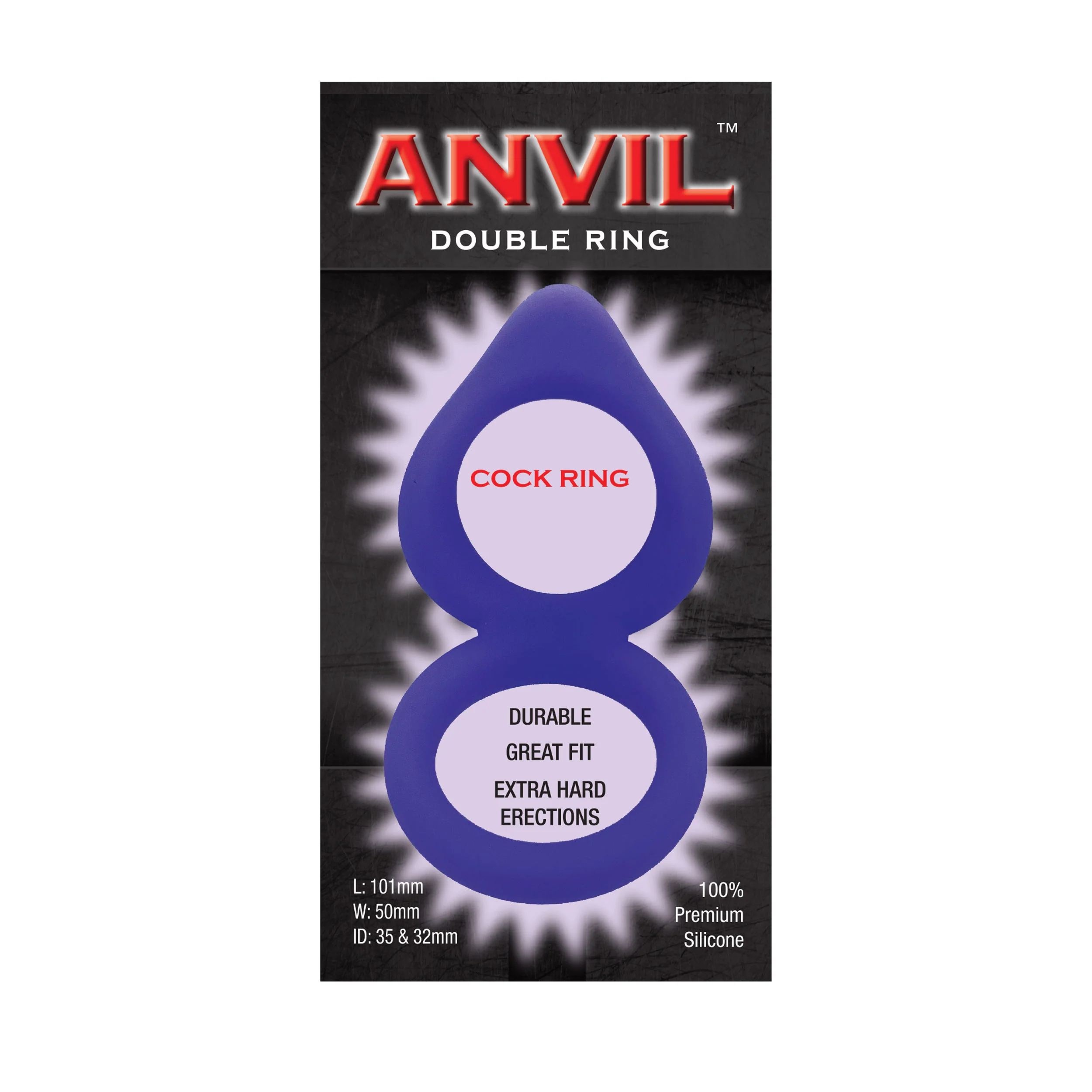 Anvil Glow-in-the-Dark Purple Double Ring