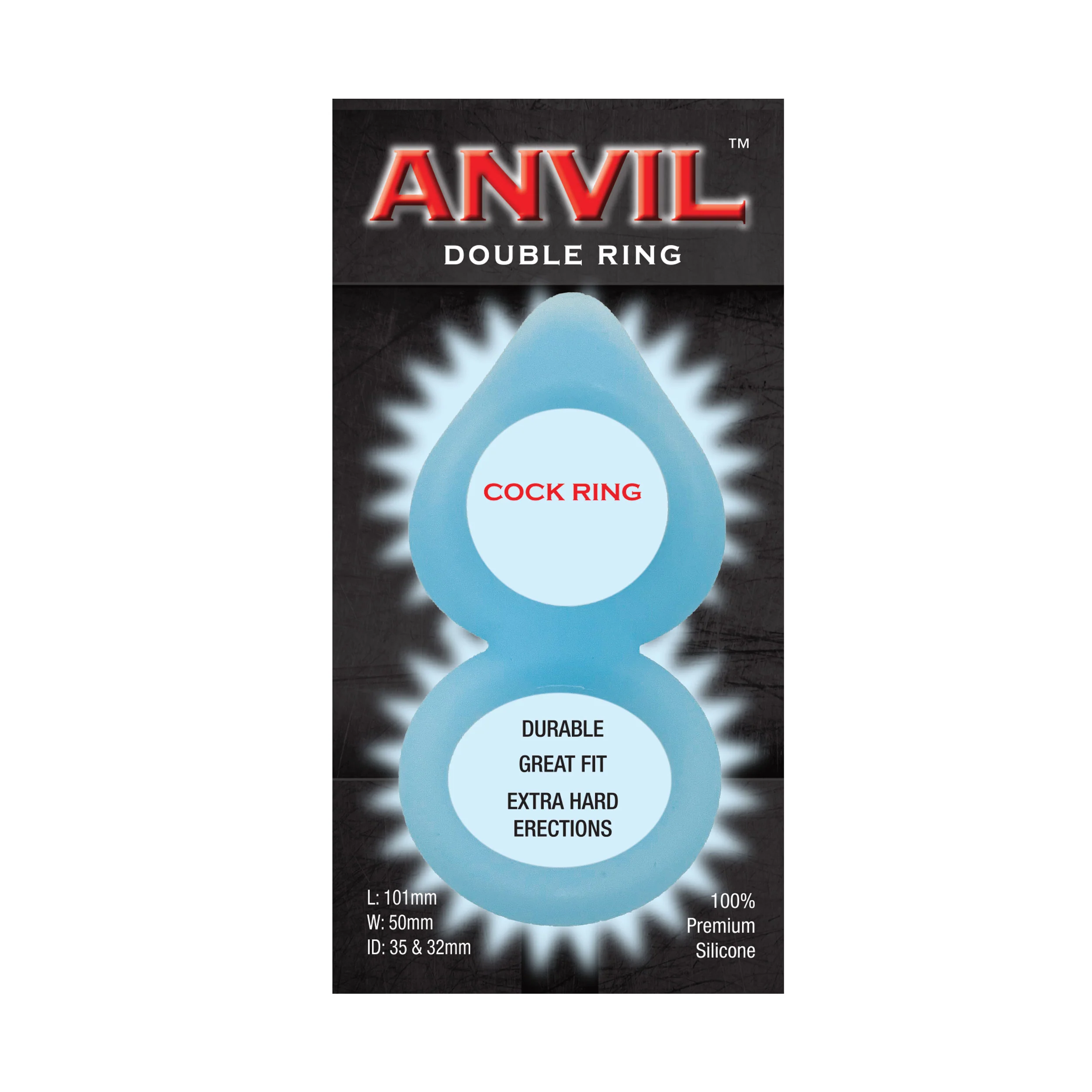 Anvil Glow-in-the-Dark Blue Double Ring