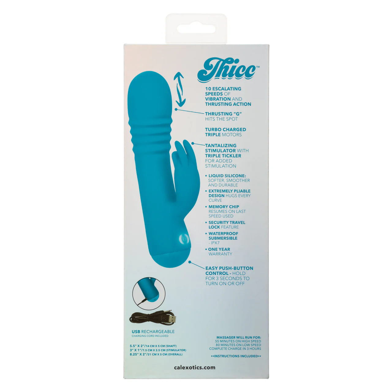 Thicc Teal Chubby Thrusting Tickler Vibrator