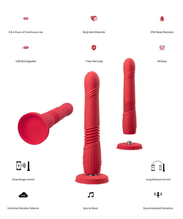 Lovense Gravity Thrusting And Vibrating Dildo