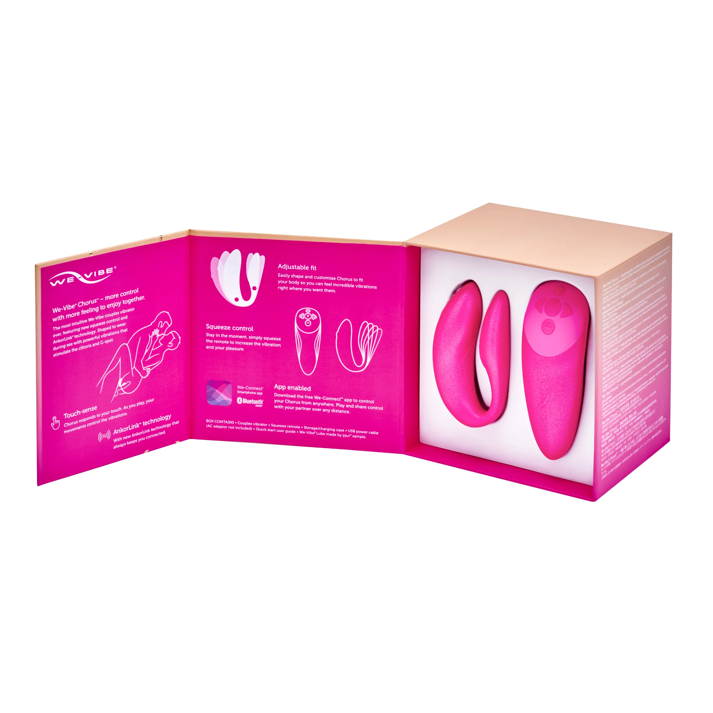 Chorus By We-Vibe Couples Vibrator in Pink