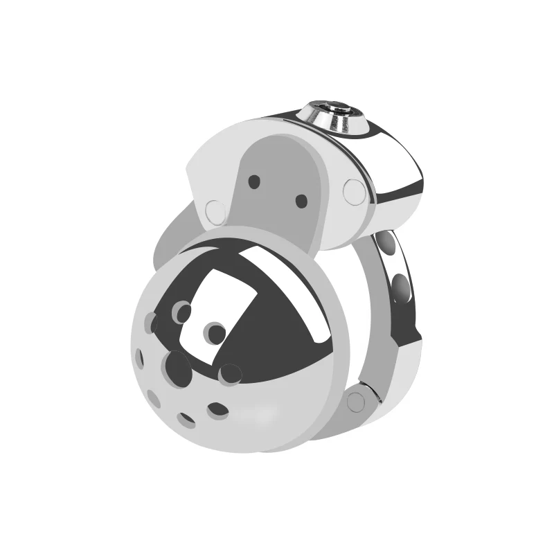 Silver Helmet Adjustable Flat Pack Chastity Cage by Metal Pleasure Play