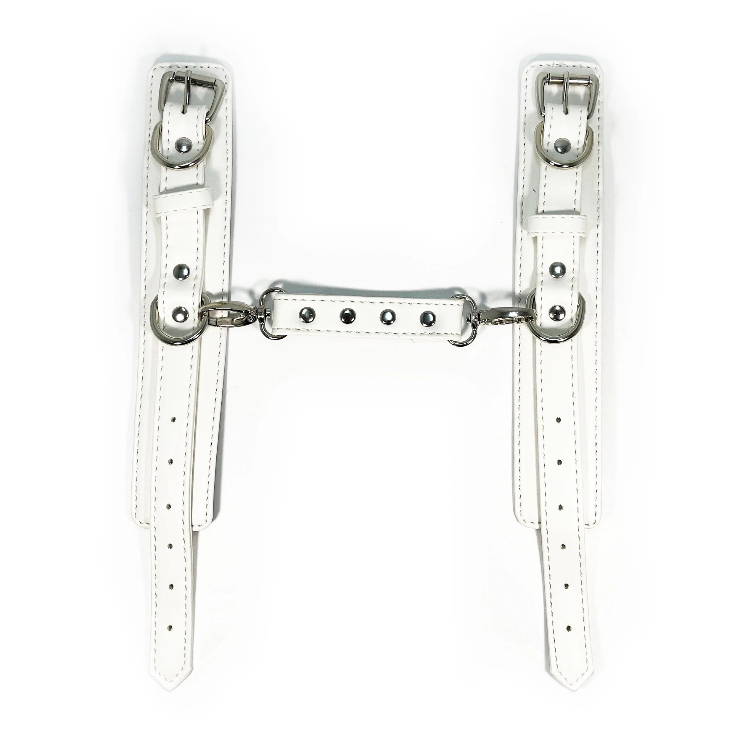 1217-white-connecting-wrist-cuffs-by-fetish-pleasure-play-2.webp White Connecting Wrist Cuffs by Fetish Pleasure Play