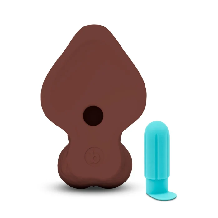 b-Vibe Slipskin 10" Realistic Silicone Dildo in Curvy Brown