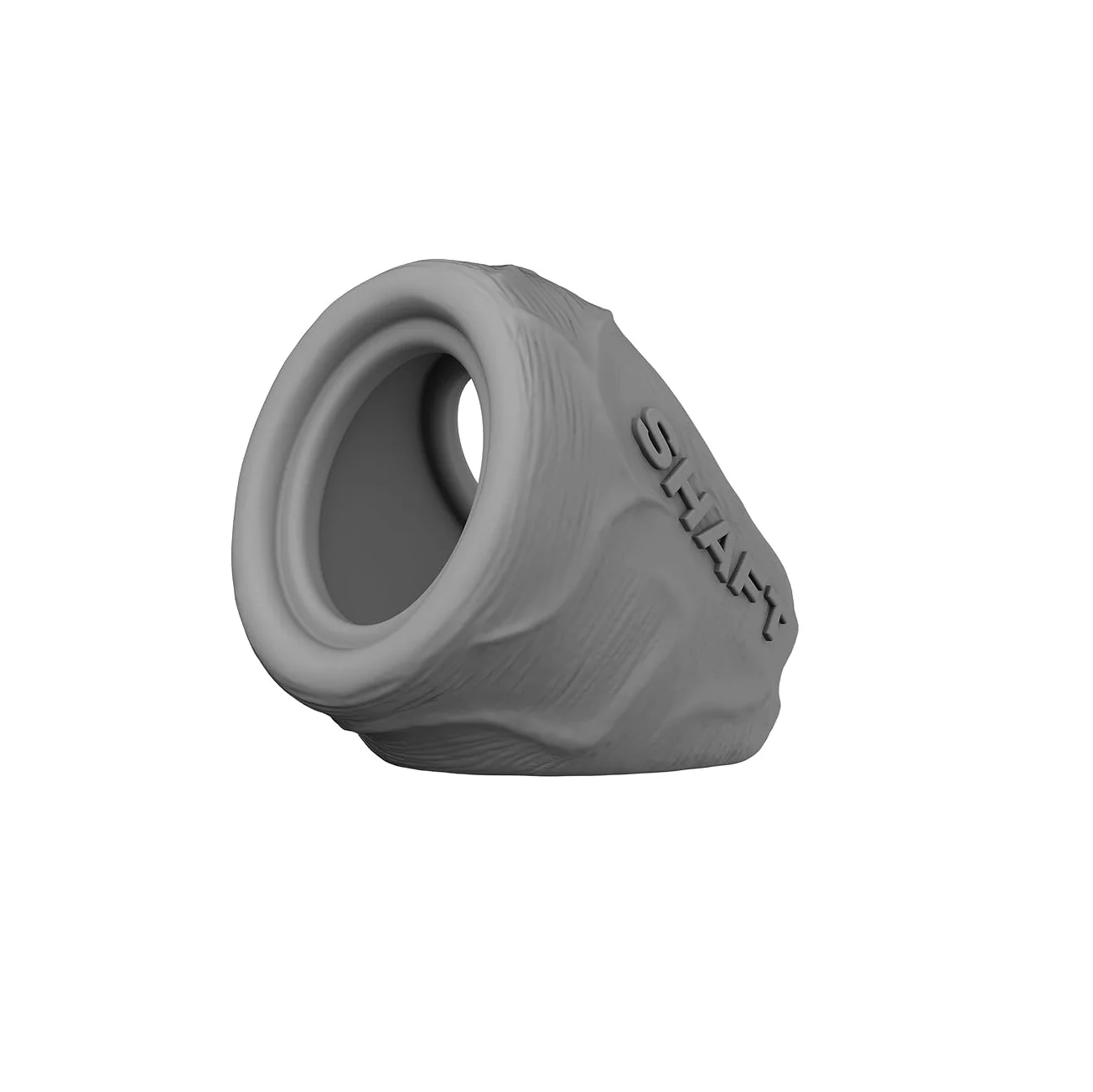 Shaft Liquid Silicone Cock Ring and Ball Stretcher - Model P Short in Gray