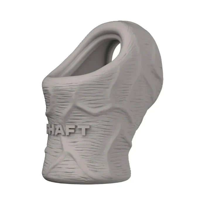 Shaft Liquid Silicone Cock Ring and Ball Stretcher - Model P in Gray