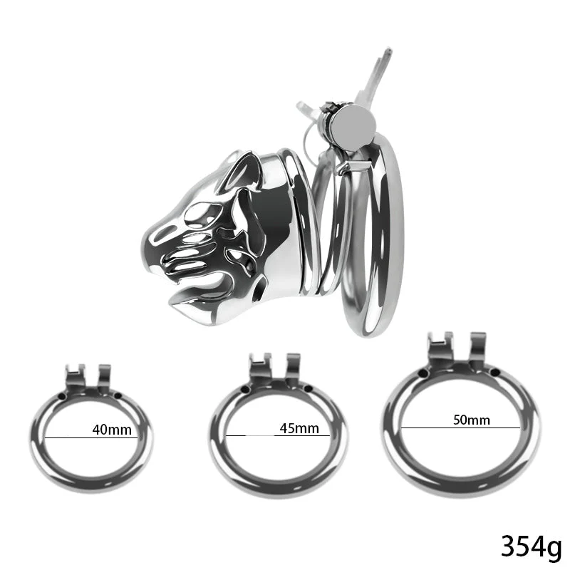 Lioness 2.1" Male Chastity Cage Cock Cage by Metal Pleasure Play