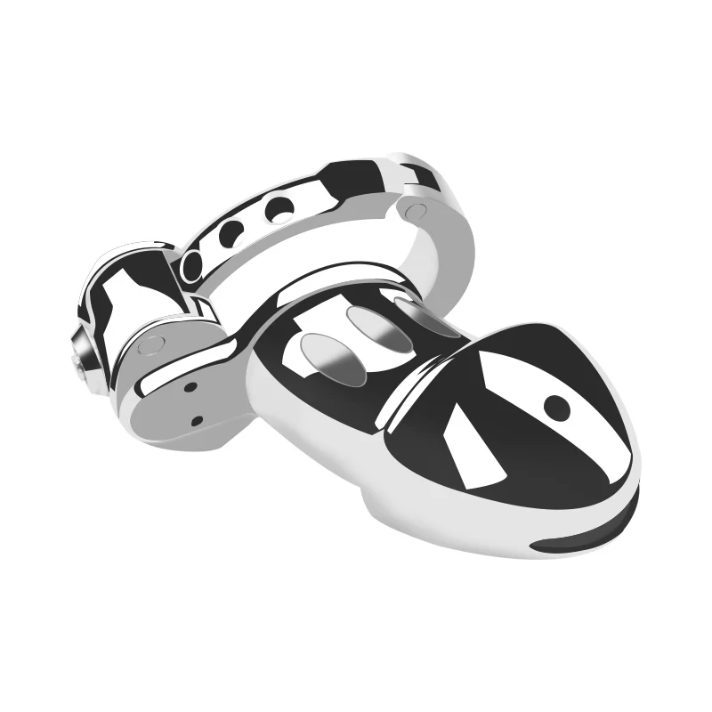 Silver Knight Adjustable Ring Metal Chastity Cage Cock Cage 2.95" by Metal Pleasure Play
