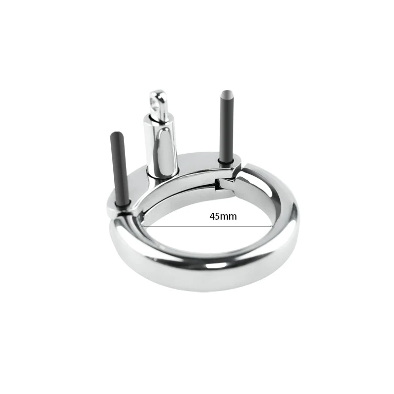 Pinned Down 3.3" Male Chastity Cage Cock Cage by Metal Pleasure Play