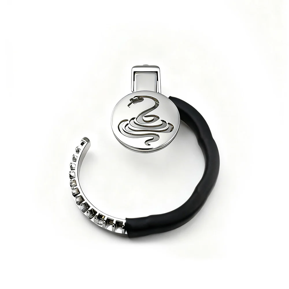 Cobra Flat Chastity Cage with Handcuff-Style Locking Ring by Metal Pleasure Play