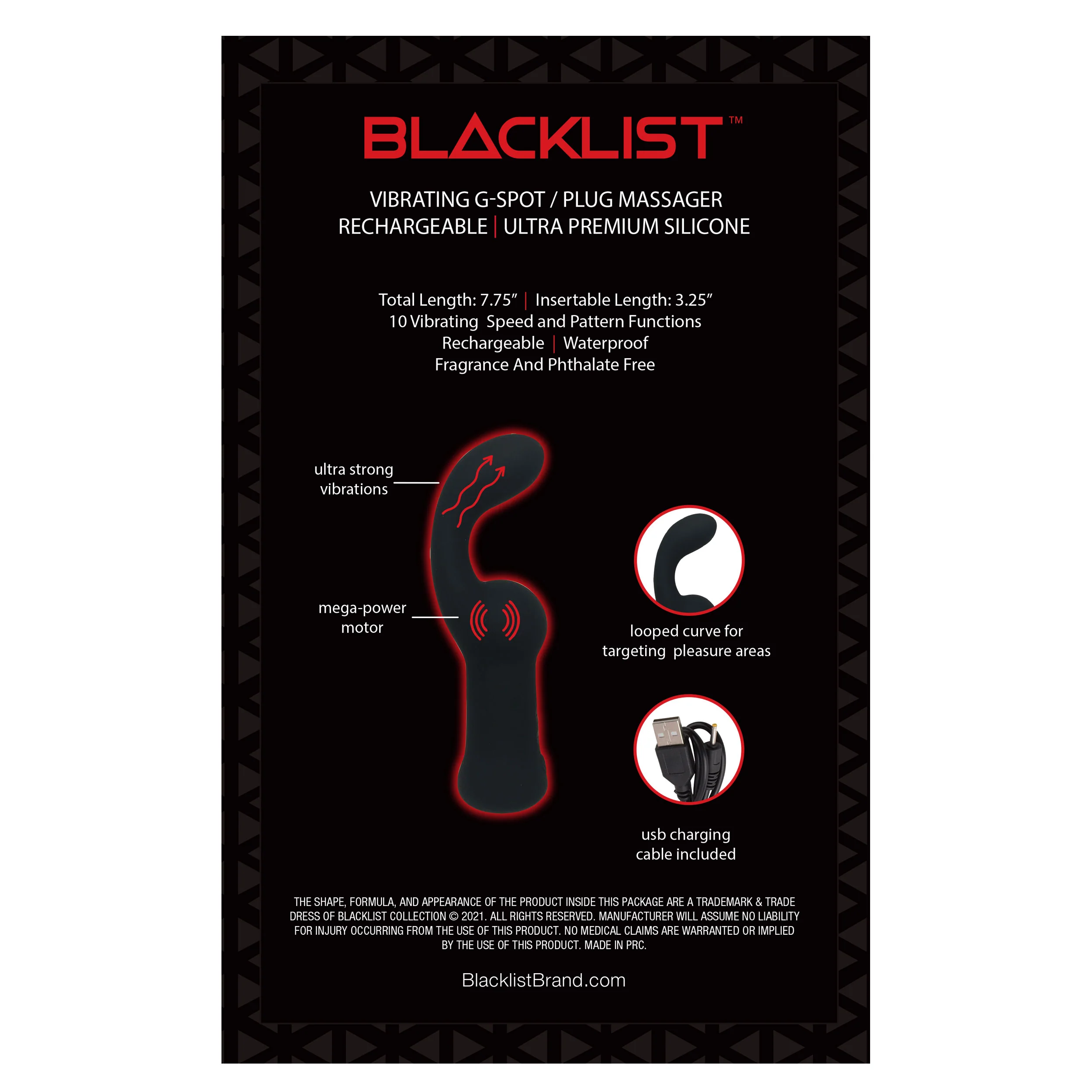 BLACKLIST VIBRATING G-SPOT MASSAGER