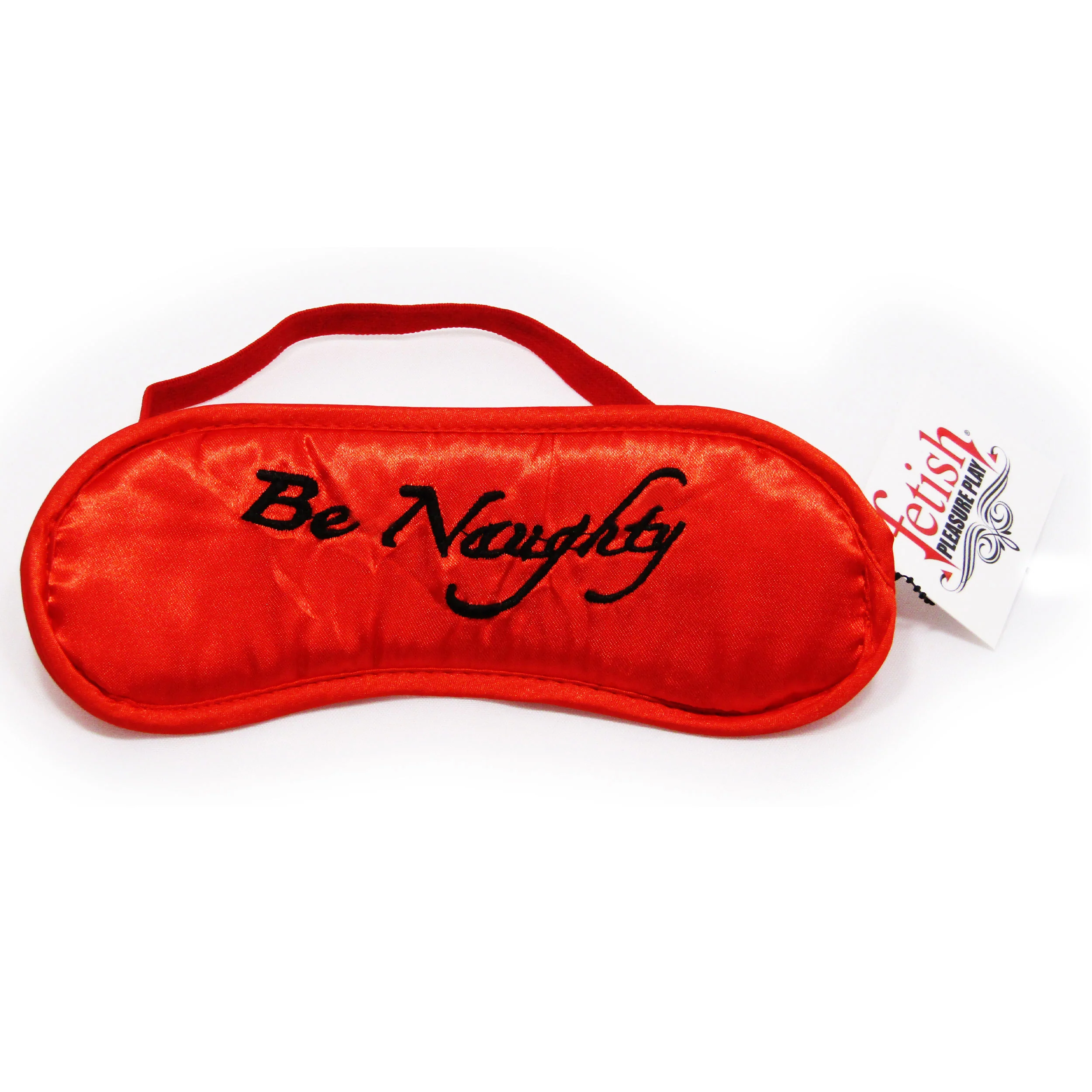 Fetish Pleasure Play "Be Naughty" Red Satin Blindfold