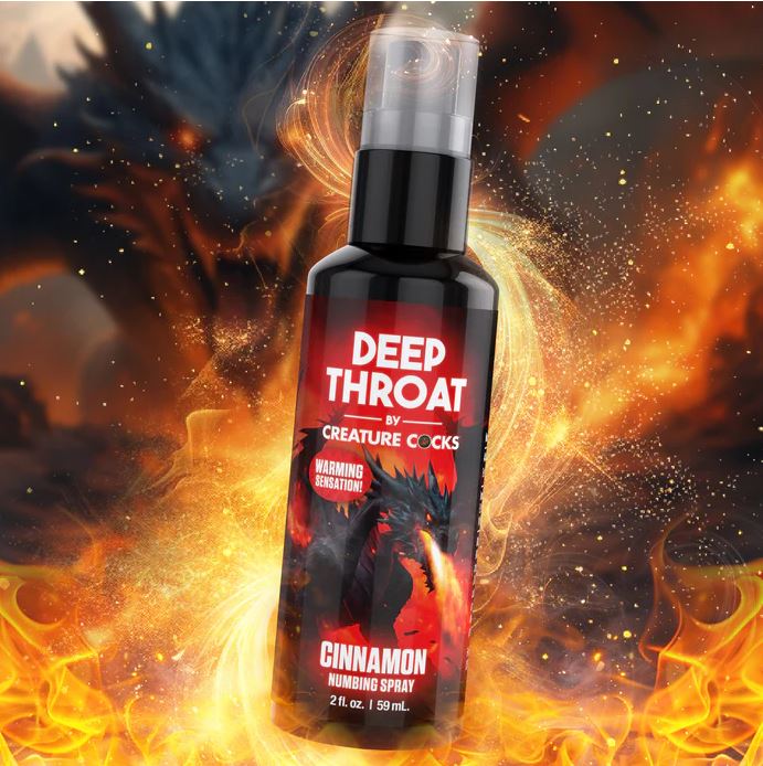 Creature Cocks Cinnamon Flavored Deep Throat Numbing Spray - 2 oz
