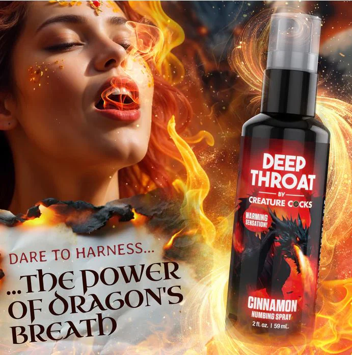 Creature Cocks Cinnamon Flavored Deep Throat Numbing Spray - 2 oz