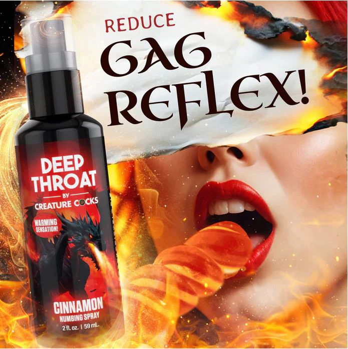 Creature Cocks Cinnamon Flavored Deep Throat Numbing Spray - 2 oz