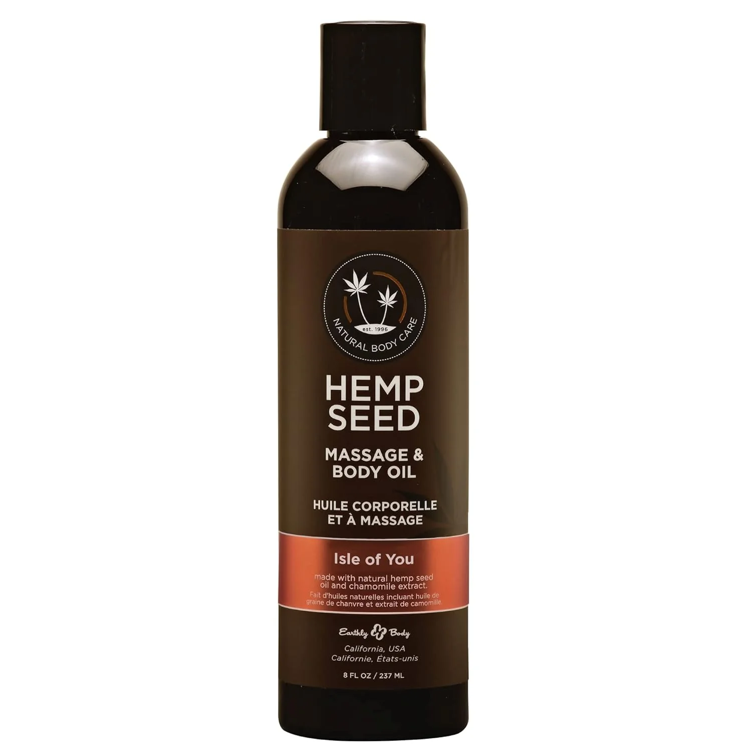 Earthly Body Hemp Seed Massage Oil, Isle of You Scent, 8oz