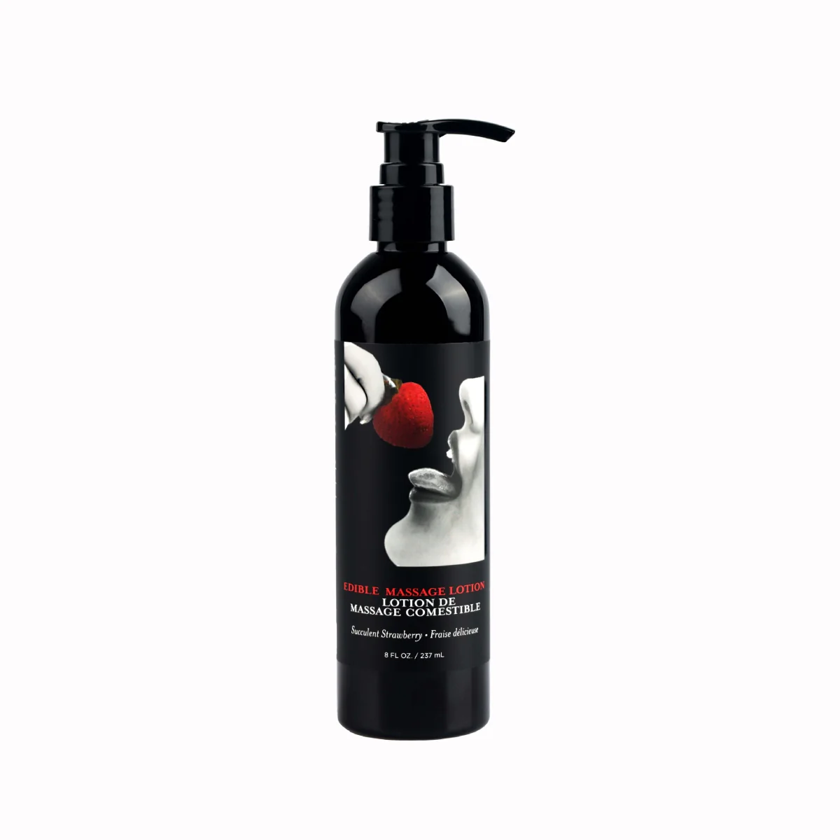 Earthly Body Edible Massage Lotion, Strawberry Flavor, 8oz