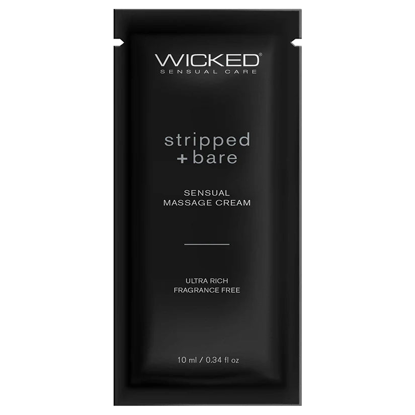 Stripped + Bare Unscented Massage Cream By Wicked Sensual Care, 10ml