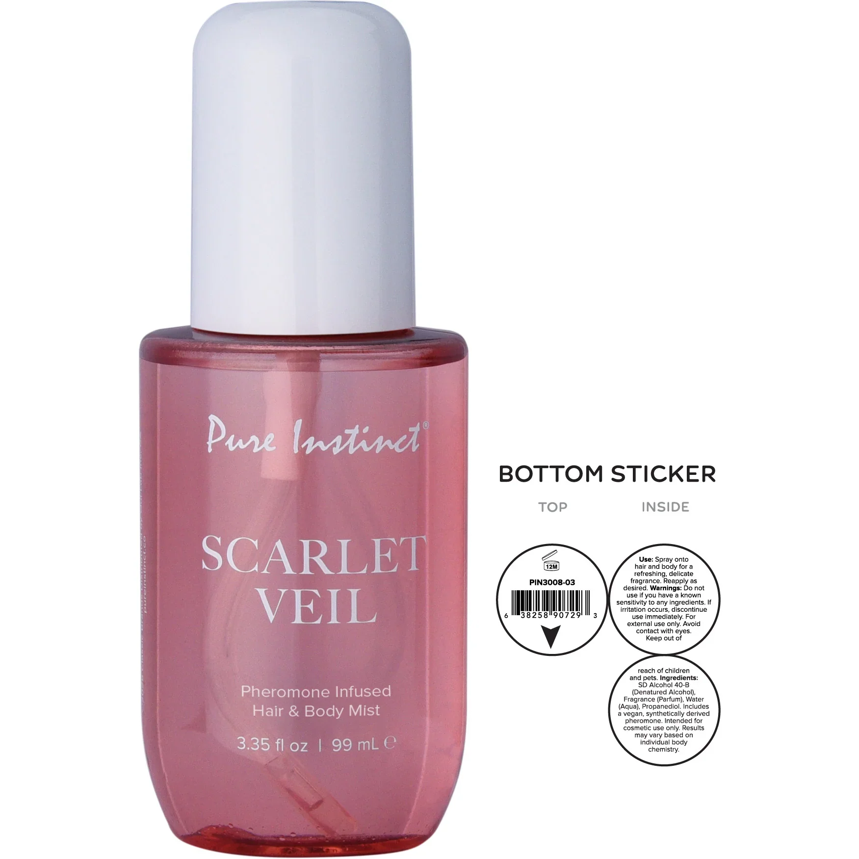 Pure Instinct Pheromone Hair & Body Mist, Scarlett Veil, 3.35oz