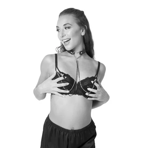 Amor Collar with Nipple Chains and Clamps by Sex & Mischief