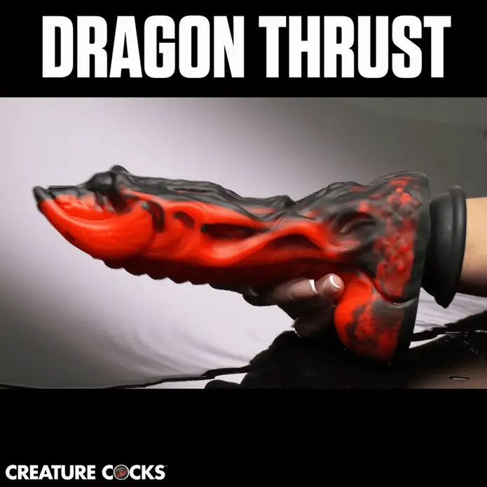 Dragon Thrust Thrusting & Vibrating Silicone Dildo by Creature Cocks