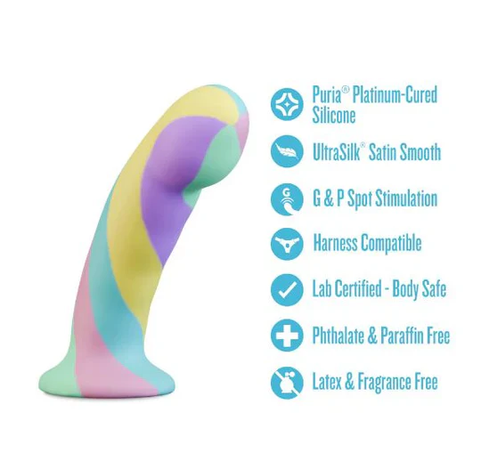 Avant Handcrafted Daydream Rainbow Dildo 5.75in