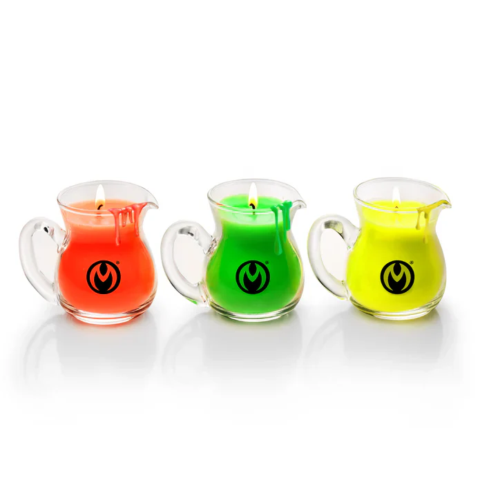 Blacklight Reactive Wax Play Pitchers Drip Candles- Set of 3