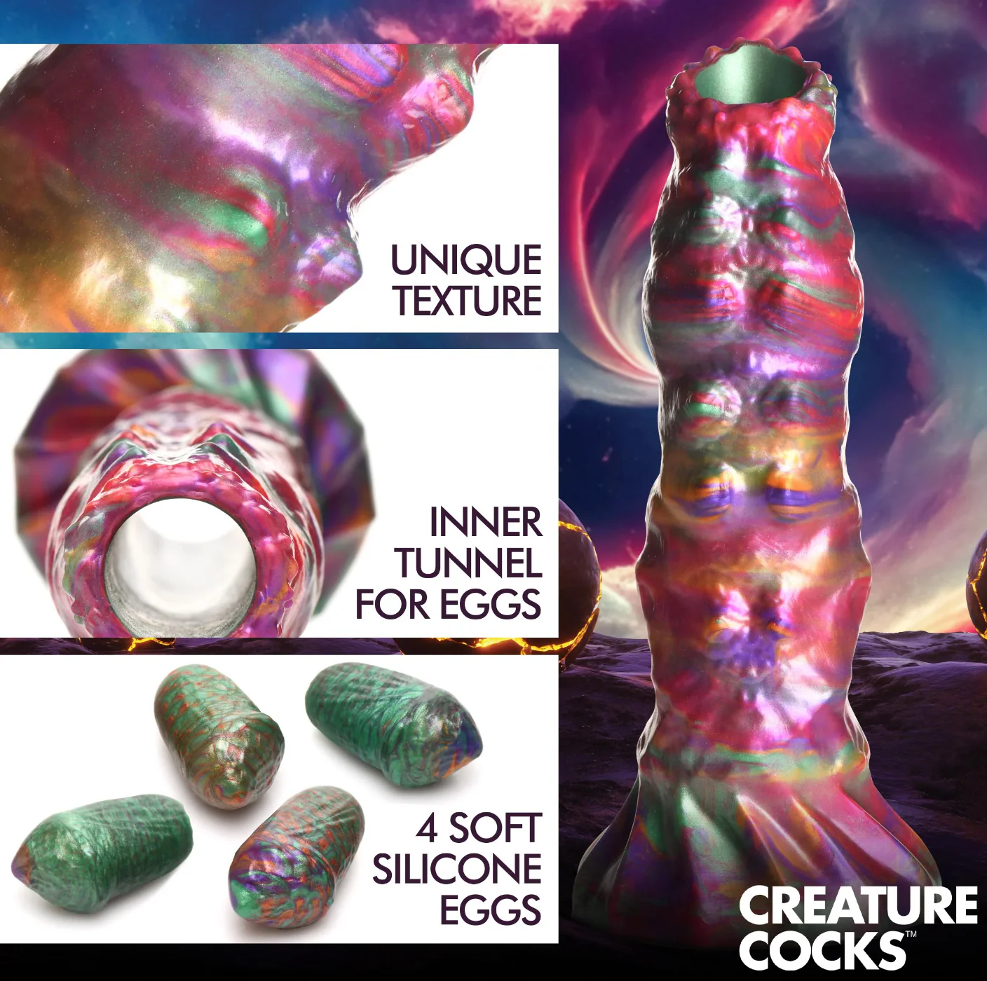 Alien Larva Ovipositor Dildo w/ Eggs by Creature Cocks