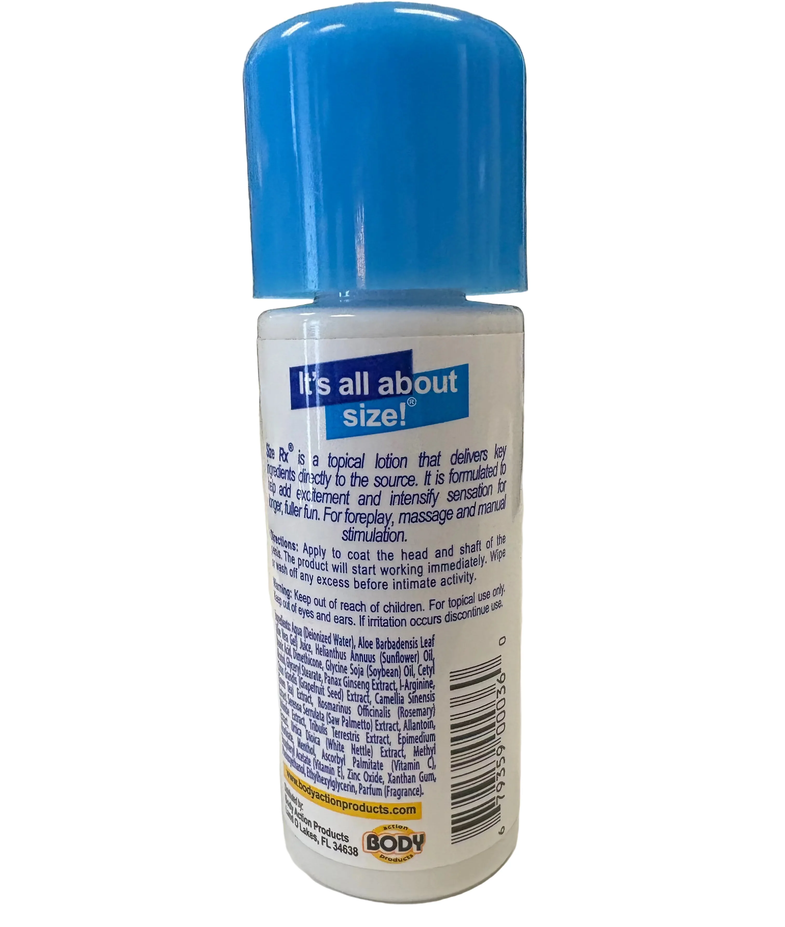 Size RX Male Enhancement Lotion 2oz Bottle
