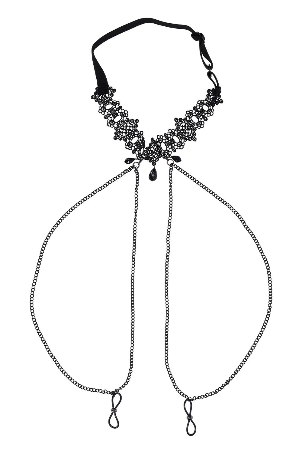 Sex & Mischief Lace Collar with Nipple Ties