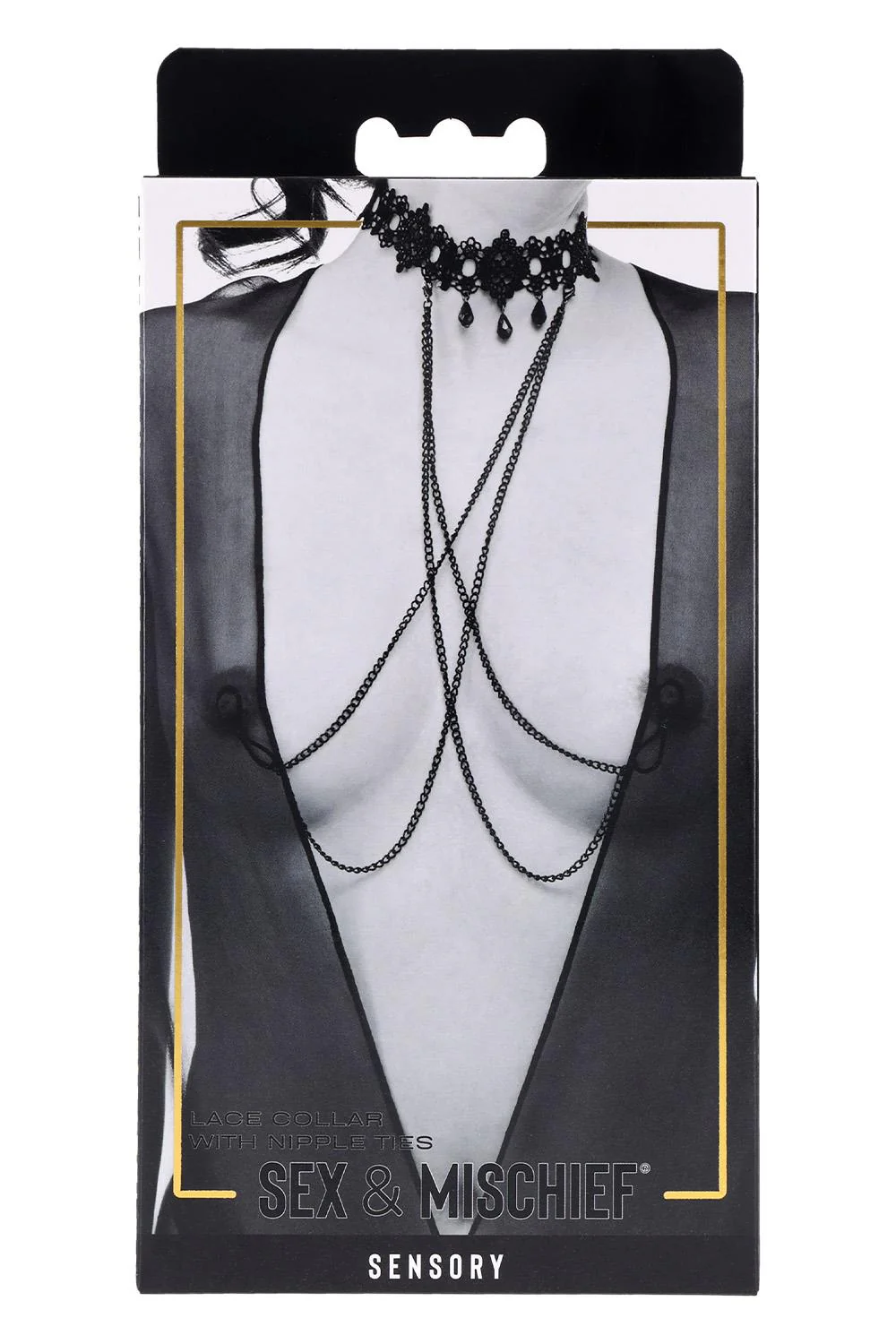 Sex & Mischief Lace Collar with Nipple Ties