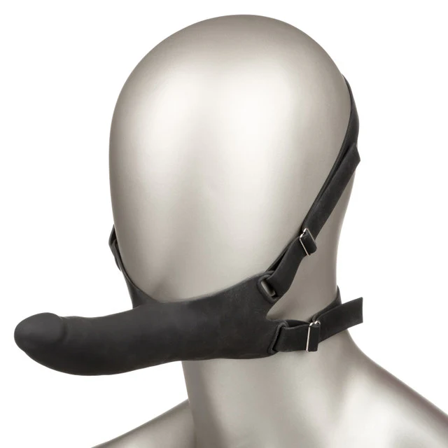 Accommodator Silicone Chin-Strap Dildo – Black
