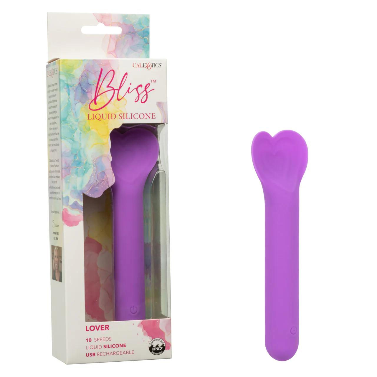 Bliss Liquid Silicone Lover Fluttering Vibrator in Purple