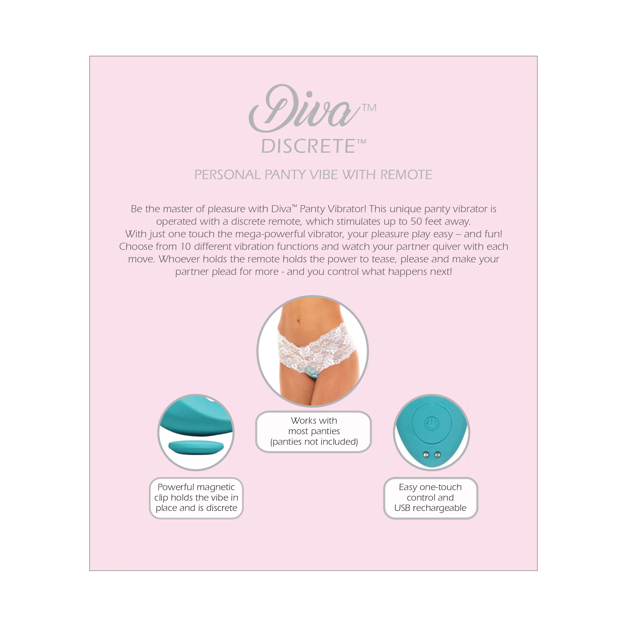 Diva Discrete Teal Panty Vibe