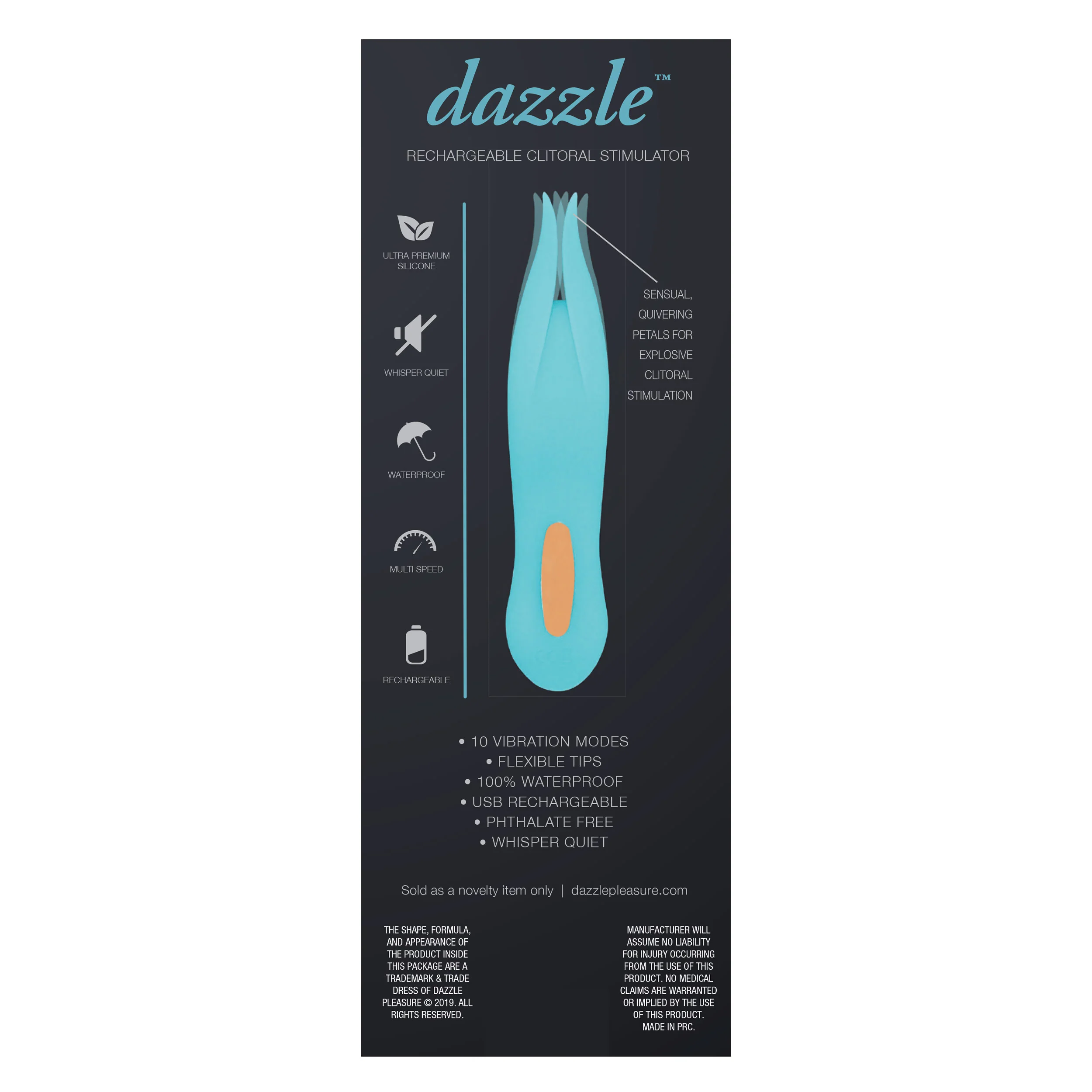 Dazzle Clitoral Stimulator - Teal