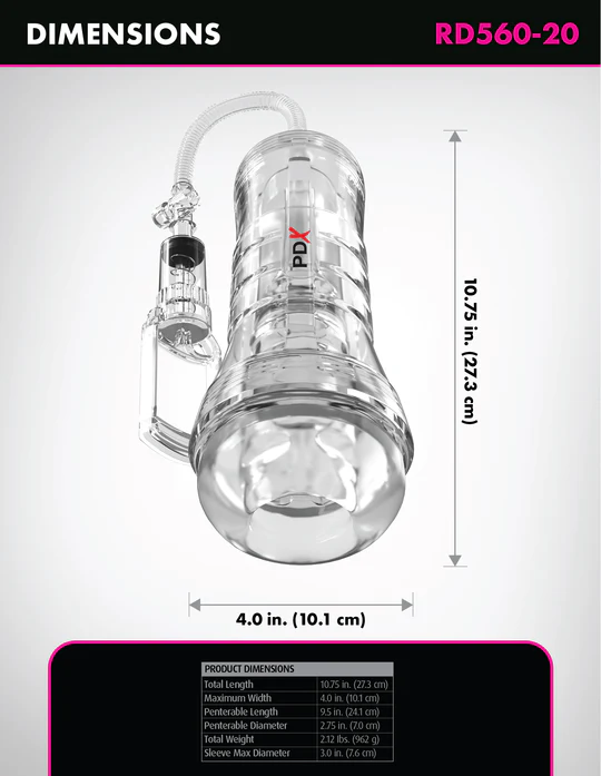 ViewTube Vac XXL Pump See-Thru EZ-Grip Pump Stroker Masturbator by PDX