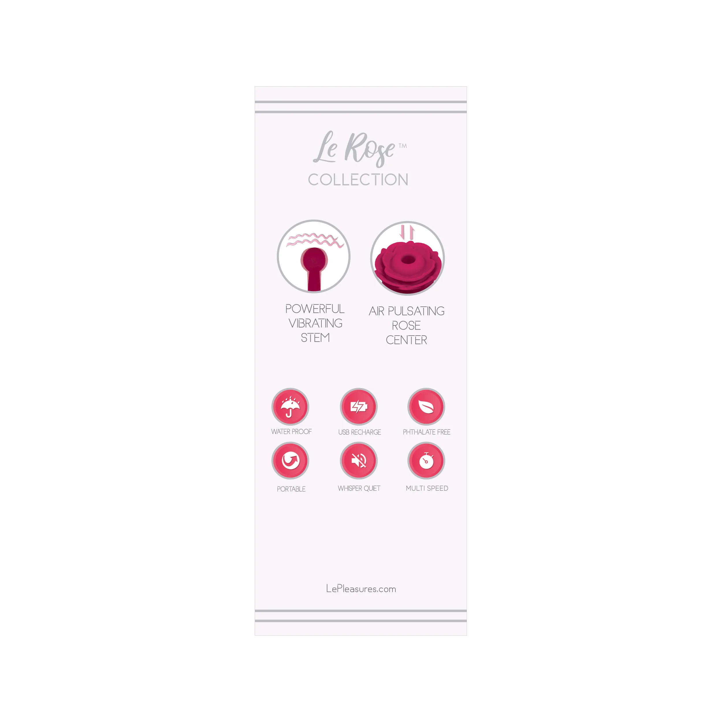 THE LE ROSE COLLECTION STIM AIR PULSATION VIBRATING MASSAGER - CERISE