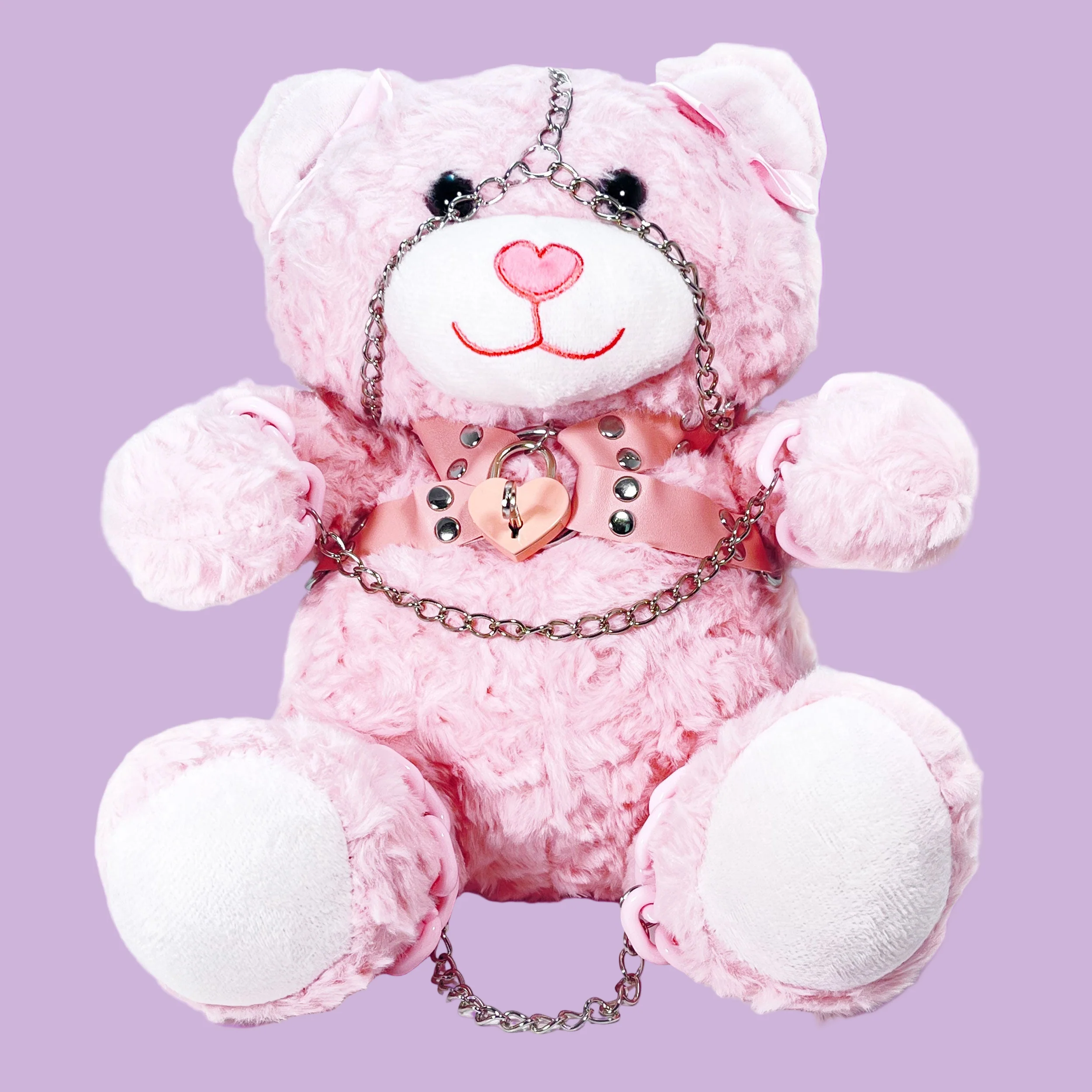 Plush Bondage Teddy Bear by Fetish Pleasure Play in Pink