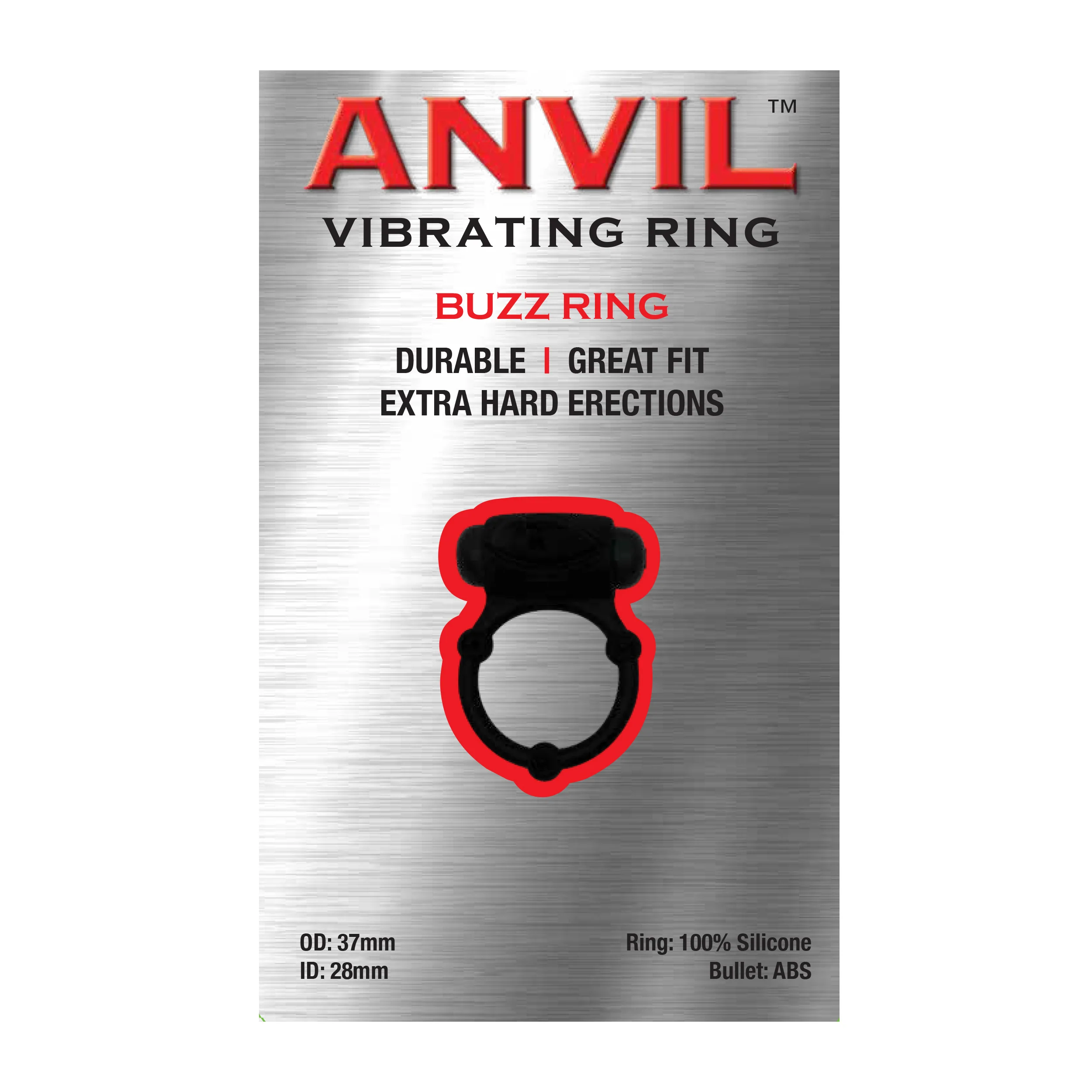Anvil Buzz Vibrating Cock Ring in Black