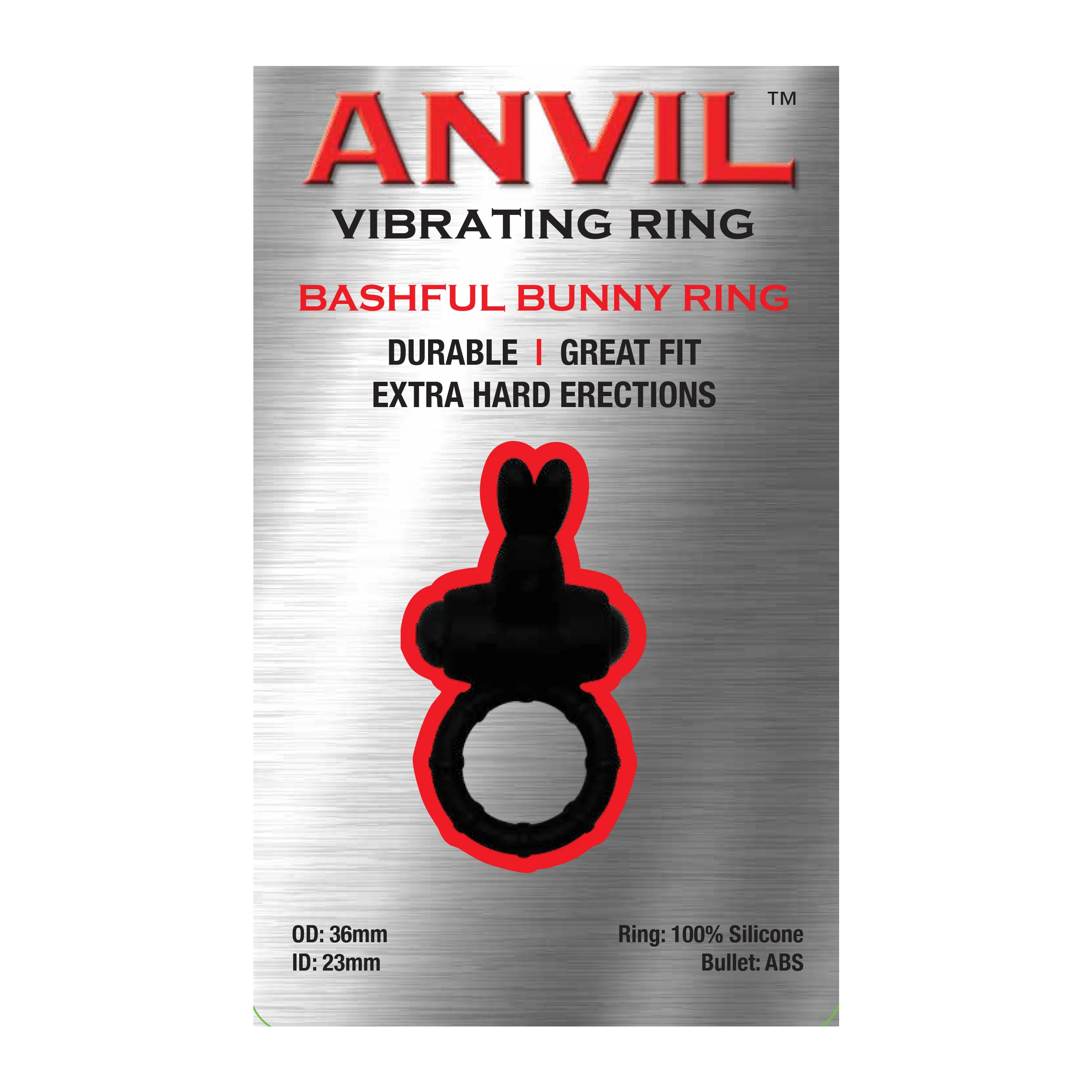 Anvil Bashful Bunny Vibrating Cock Ring in Black