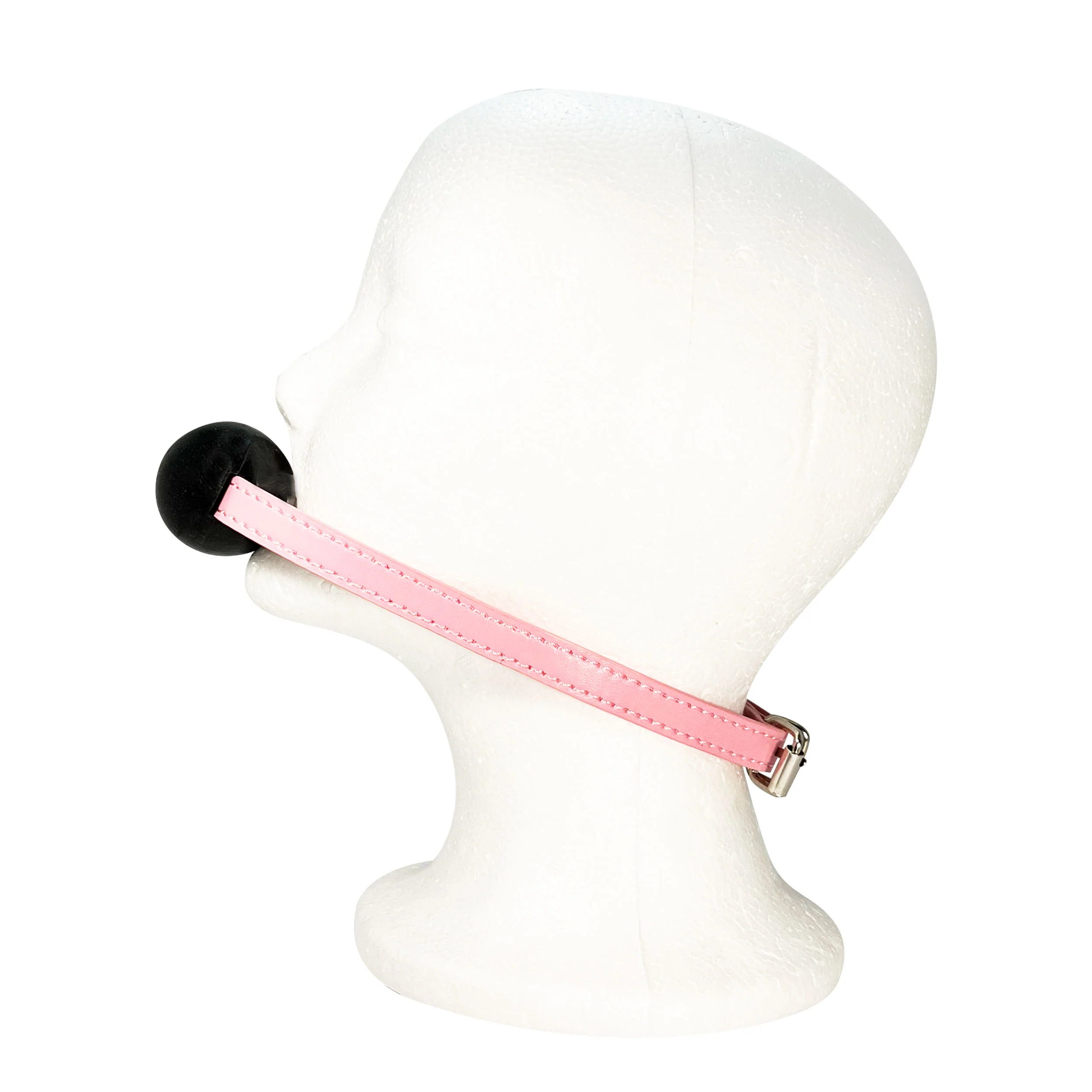 Rubber Ball Gag by Fetish Pleasure Play in Black and Pink