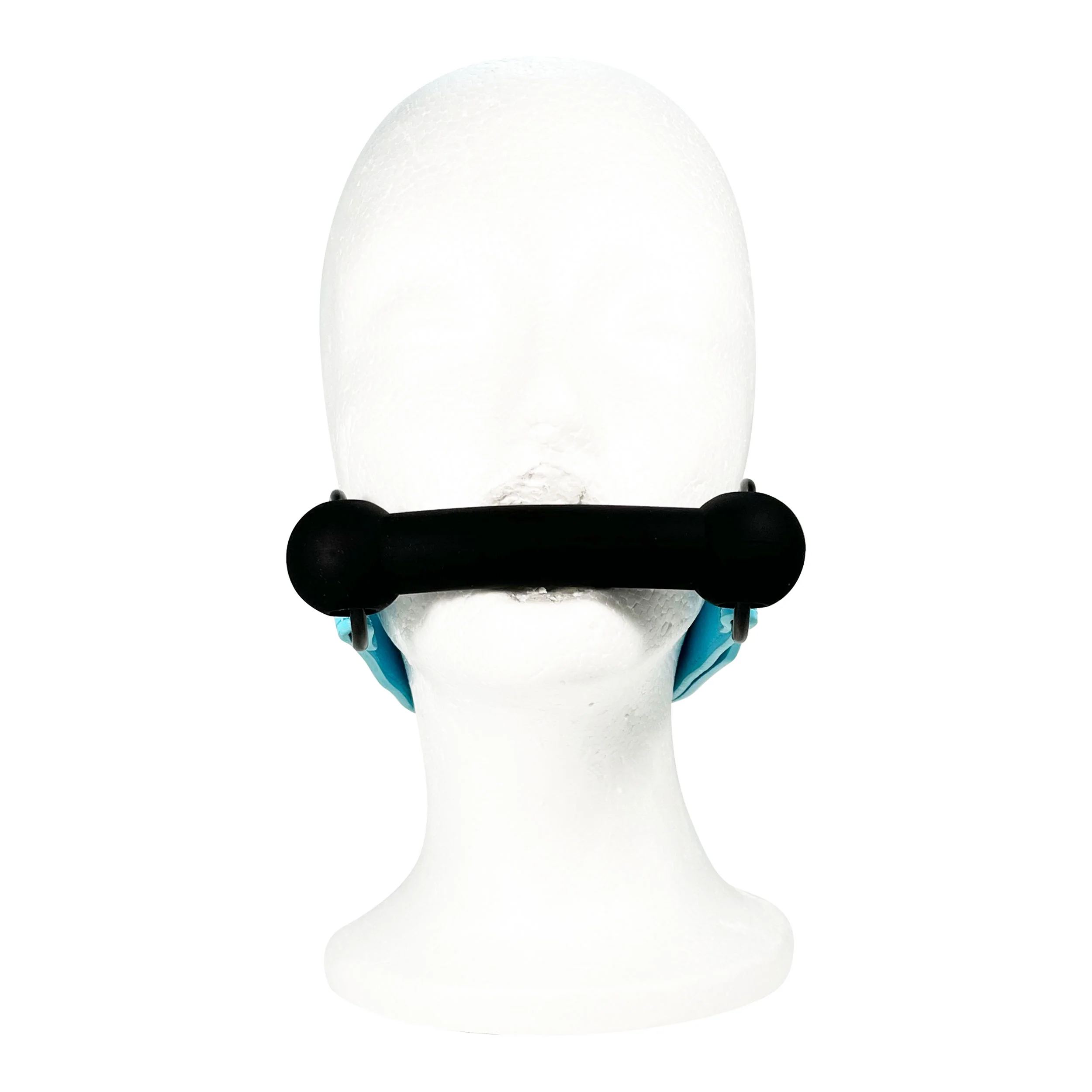 Silicone Sex Bar Mouth Gag by Fetish Pleasure Play in Teal and Black