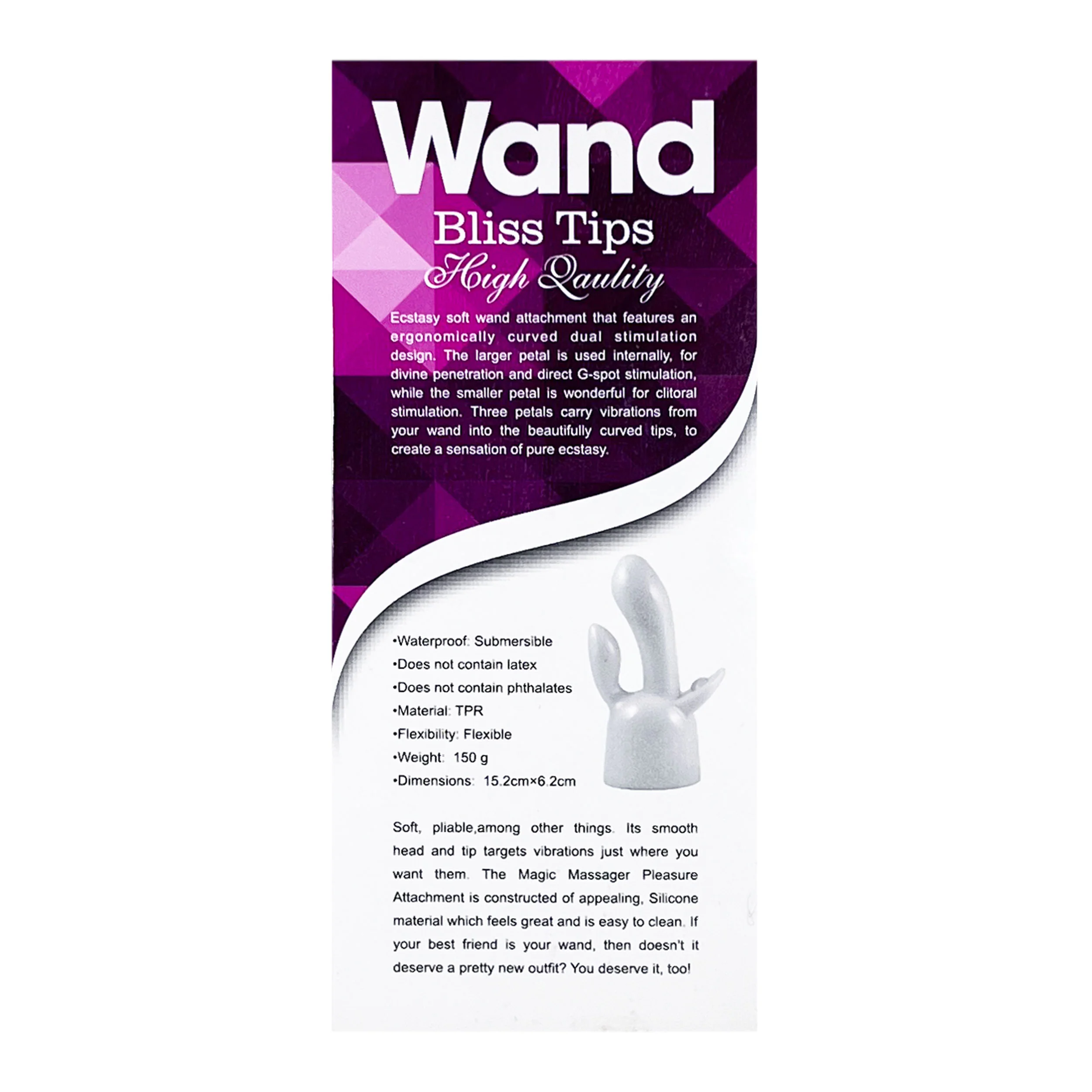 Triple Pleasure Wand Massager Vibrator Tip Accessory