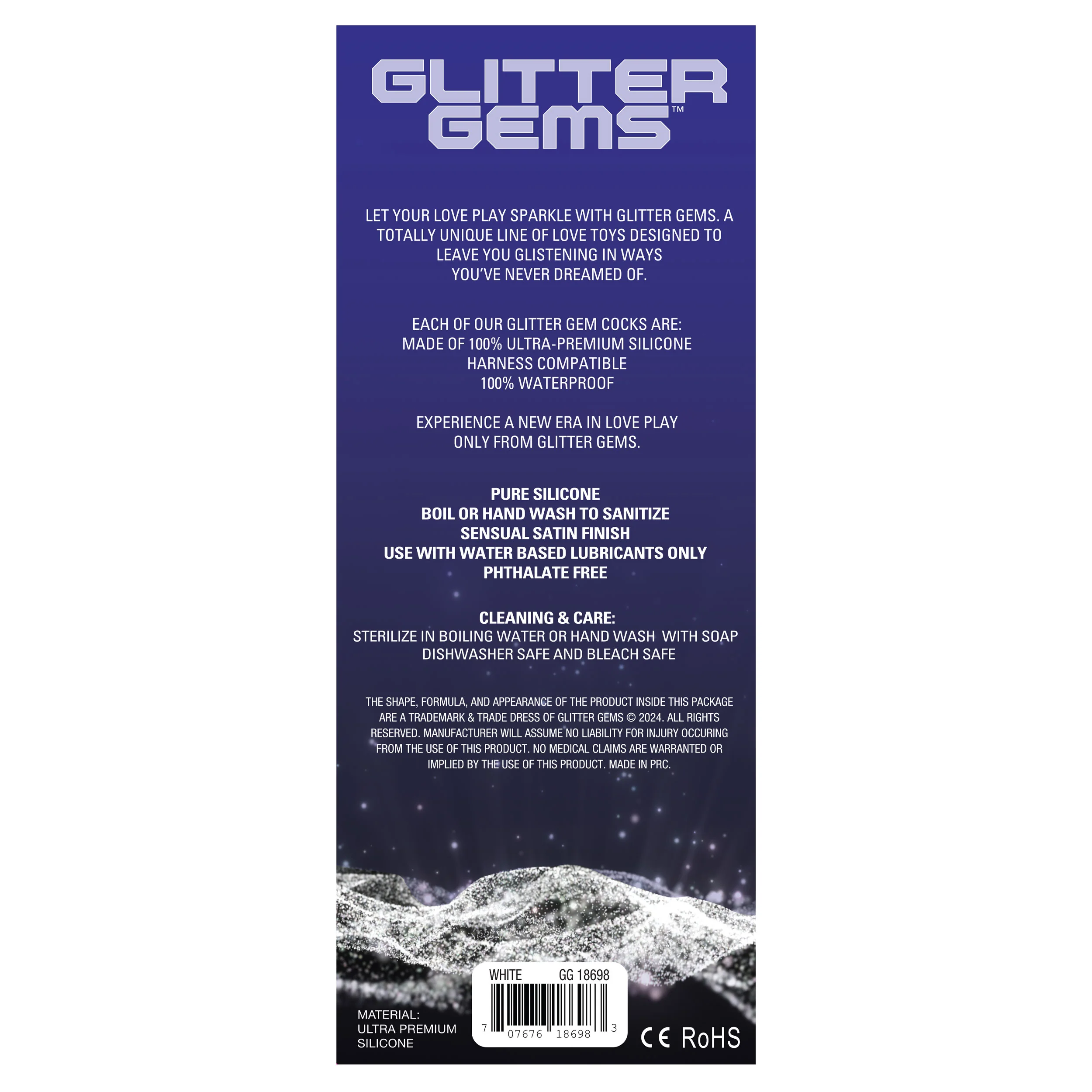 2475-white-glitter-gems-7-dildo-in-ultra-premium-silicone-2.webp White Glitter Gems 7" Dildo in Ultra-Premium Silicone