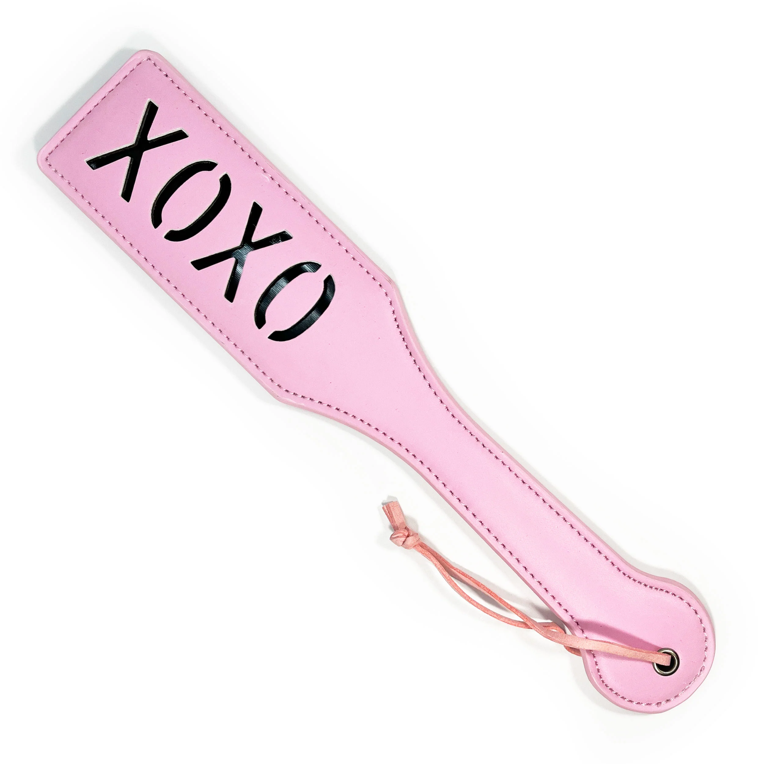 Slapper Paddle with XOXO Cutouts by Fetish Pleasure Play in Pink