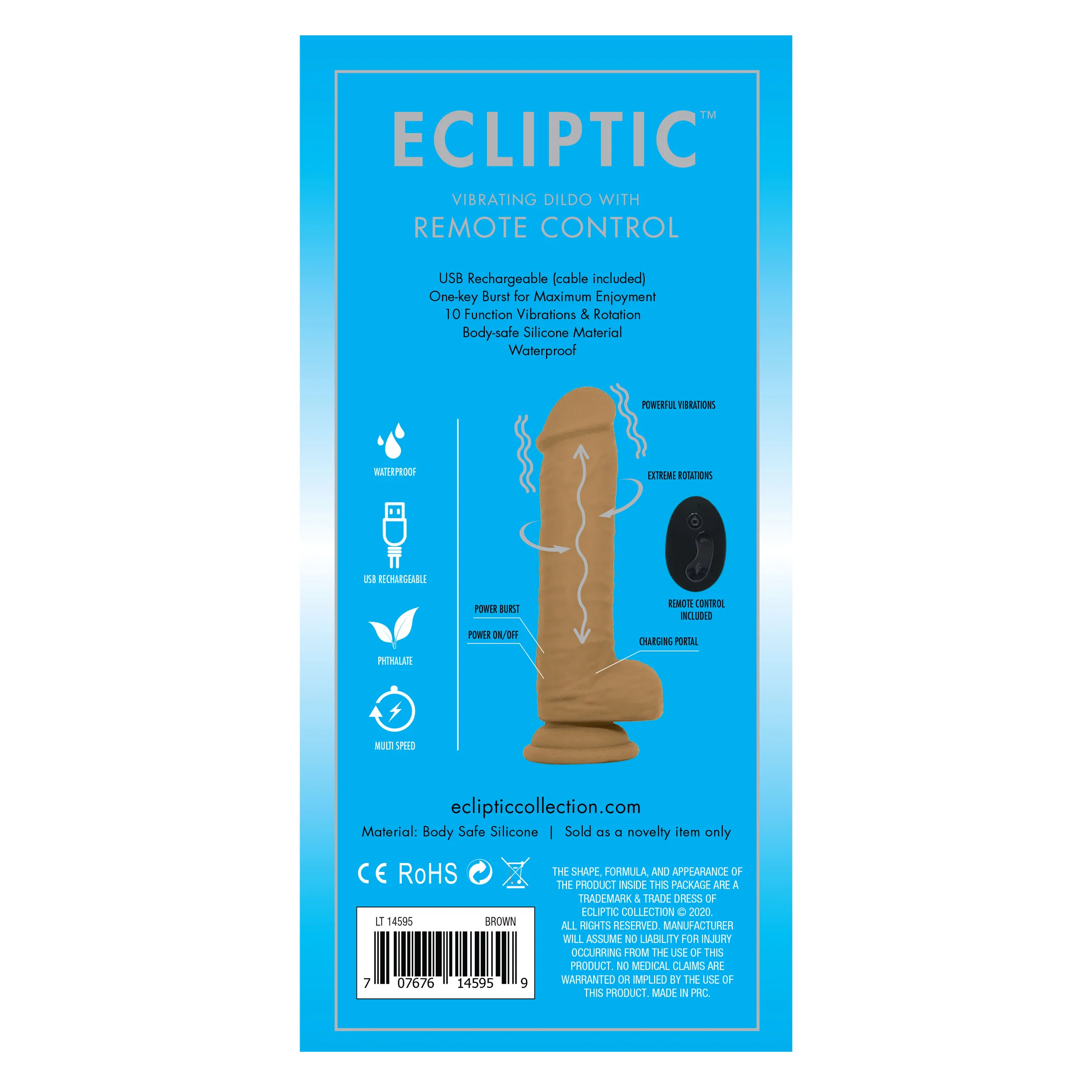 Ecliptic SZ3 Remote Dildo - Brown
