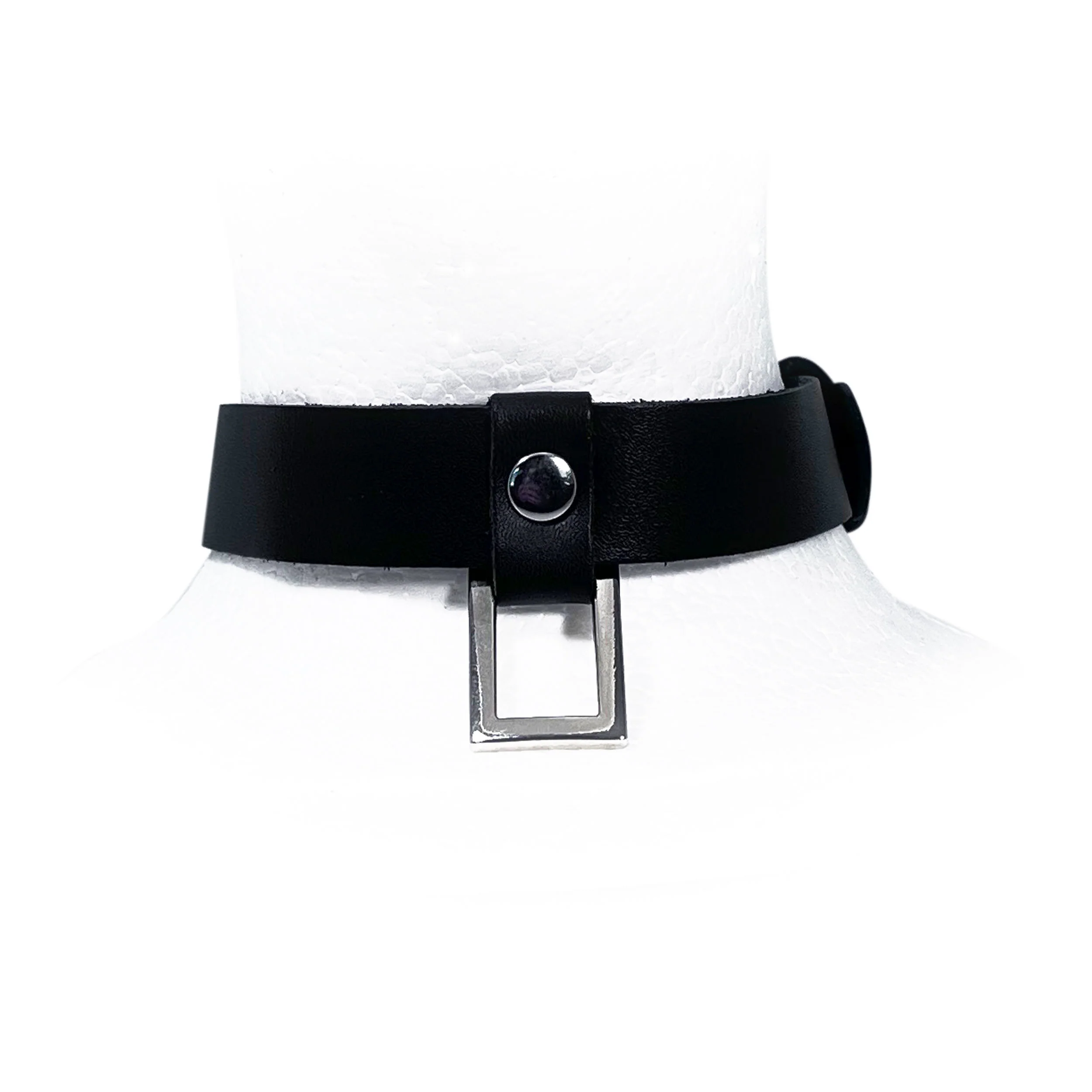 2599-black-leather-collar-with-rectangular-pendant-by-fetish-pleasure-play-1.webp Black Leather Collar with Rectangular Pendant by Fetish Pleasure Play
