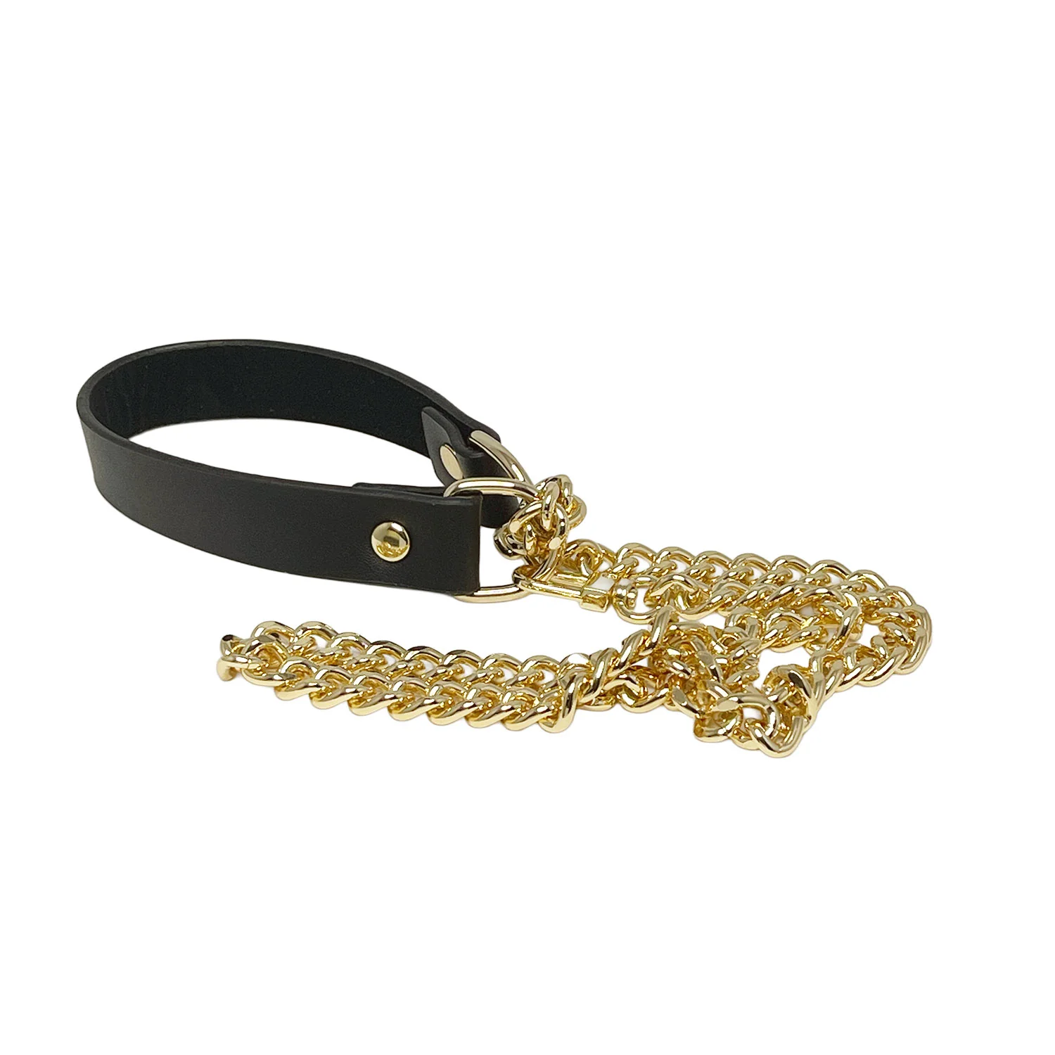Black Martingale Collar Chain Choker Necklace by Fetish Pleasure Play
